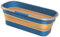 Cubo plegable con ruedas, cestas prácticas rectangulares de 12 litros, cubos para fregona, multiusos, rectangular, práctica cesta para limpieza de trapeadores, ligera y portátil (azul)