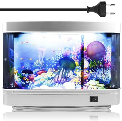 LED Aquariumlampe, Nachtlicht, Aquarium-Stimmungslampe, Tropische Fische Lampe, Zierfisch-Simulationlampe mit EU-Stecker, Fisch-Aquarium für Wohnzimmer, Desktop, Schlafzimmer
