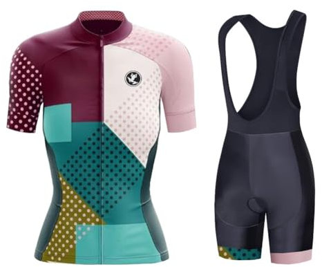 UGLY FROG FBAnv24Hu Damen Radtrikot Set Radtrikot Kurzarm + Radhose mit 20D Sitzpolster MTB Fahrradbekleidung