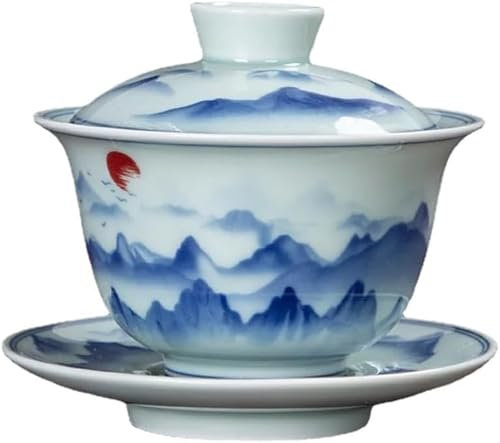 Porzellan-Teetasse, chinesische Teeschale, Tee-Set, Teebereiter, Gaiwan-Tee-Set, Kung-Fu-Teetassen, 150 ml. Keramik-Gaiwan, chinesische handgemachte Kung-Fu-Teetasse, Porzellan-Terrine, Teeschale mit