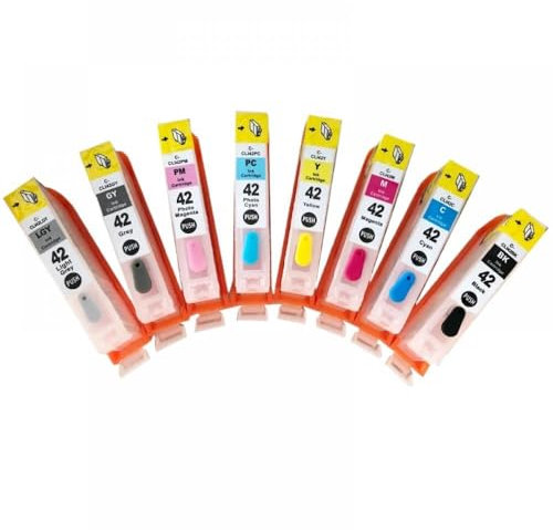 IJOSADON Nachfüllbares Tintenpatronen-Set Kompatibel mit kompatible CLI-42-Serie mit einmaligem Chip Kompatibel mit Pro100 CISS CIS, 8 Stück