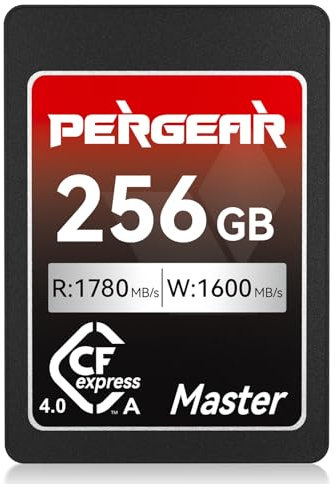 Pergear 256GB CFexpress 4.0 Type A Memory Card, Up to 1780MB/s Read Speed & 1600MB/s Write Speed for 4K 120P, 8K 30P Video Recording(Master Series), Compatible for Sony Alpha & FX Cameras