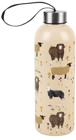 Eco Chic Reusable Thermal Bottle Stainless Steel Leakproof Insulated Water Bottle (Sheep Realism Beige)