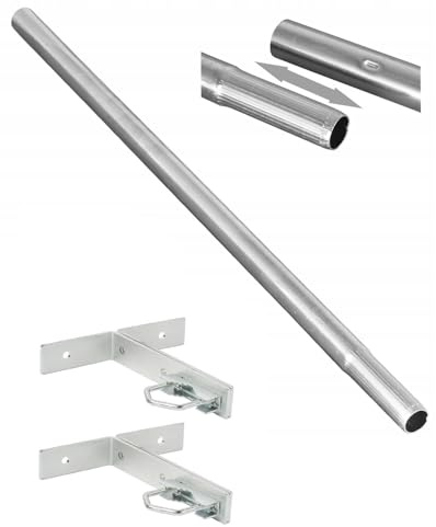Support de balustrade 3 m 2 x 150 cm mât d'antenne + support d'angle