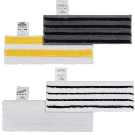 Lot de 4 Lingettes de Rechange en Microfibre Compatible avec Karcher Easyfix SC 1, SC 2, SC 3, SC 4, SC 5 Nettoyeurs Vapeur (4 Types de Lingettes)