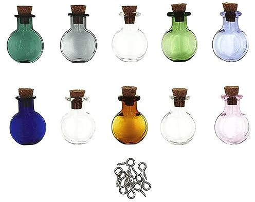 BATHVEVE 10stücke Teiliges Mini Glasflaschen Mit Korken Bunte Glasbehälter Für -projekte Hochzeiten Partys Und Dekoration Zum Aufbewahren Von Kleinen Objekten Nachrichten Und