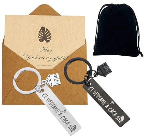 ZWWOGE 2 Pezzi Portachiavi Coppia Casa,Portachiavi Casa Nuova,Regalo Coppia Lui e Lei per Anniversario Compleanno Natale, Regalo di Inaugurazione della Casa per Moglie Marito Convivenza