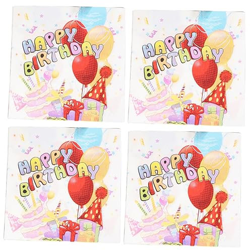 VALICLUD 80blätter Geburtstagsparty Servietten Aus Papier Einweg-napkins Für Kindergeburtstag Und Festliche Anlässe Hohe Wasseraufnahmefähigkeit Und Design