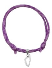 TALISMAN JEWELLERY Bracelet en Argent Sterling 925 avec cordon Liberty ajustable - Île de Corse, Corsica (9 mm x 18 mm de pièce)