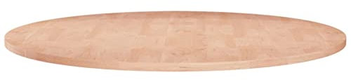 Snsowed Runde Tischplatte, Arbeitsplatte, Holzplatte, Schreibtischplatte, Waschtischplatte, Küchenarbeitsplatte, Ø60x1,5 cm Unbehandeltes Massivholz Eiche