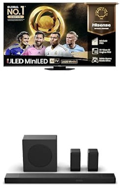 Hisense TV & Soundbar Bundle: 75U8QTUK Mini-LED TV plus the AX5140Q 5.1.2 Channel Soundbar – stunning visuals and premium audio in one high-performance bundle