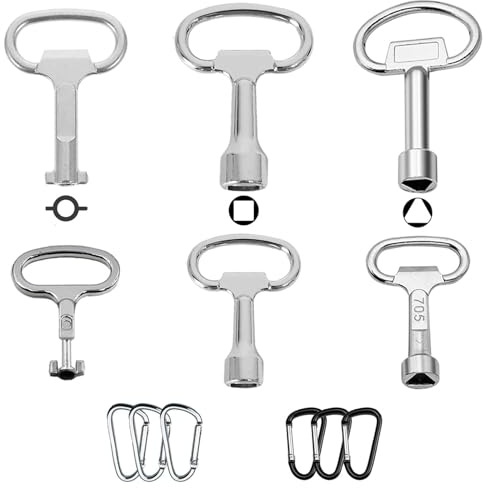 12 Kit Chiavi per Ascensori, FORMVERSITY Chiave Triangolare Chiave Quadrata Contatore, Chiave Universale per Serrature, Square Key Chiave Triangolare Contatori, Chiave Contatore Gas Chiave Scatola Ute
