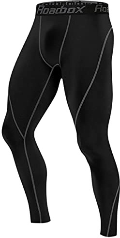 Roadbox Kompressionshose Herren Laufhose Lang für Sport, Training, Fitness, Radfahren, Yoga, Wandern, Basketball