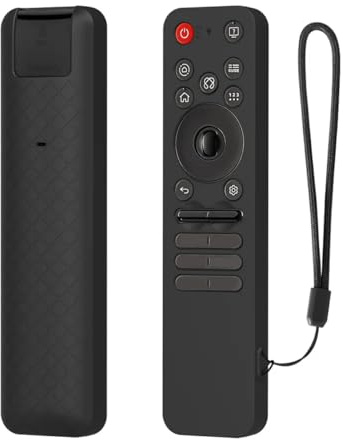 Silicone Protective Case for LG MR25GA Protective Anti Slip Shockproof Cover Compatible with 2025 LG OLED Smart TV C5 B5 G5 M5 Series Remote MR25GA Cover with Lanyard (Black)