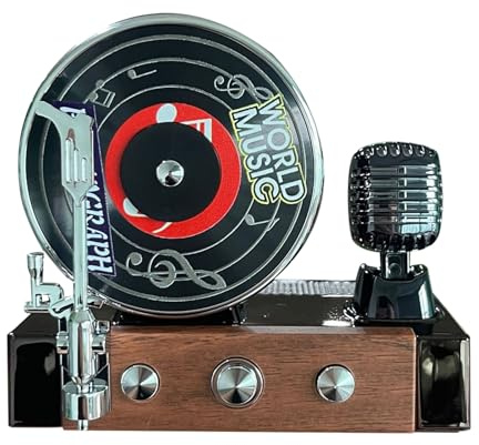 Plattenspieler Lufterfrischer für Autos, Retro Duftspender Clip Für Lüftungsgitter, Solarbetriebener Aromaduft Retro Deko Für Autoinnenraum