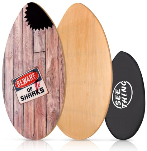 seething Skimboard aus Holz mit Hochglanzbeschichtung, 89,9 cm, für Anfänger, Kinder, Jugendliche, Erwachsene und alle Skimming(Vorsicht)