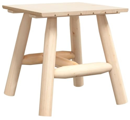 ULUYYUC Beistelltisch 49x49x50 cm Massivholz Fichte Modernes Design mit robuster Tischplatte für Balkon Garten Terrasse und Wohnzimmer