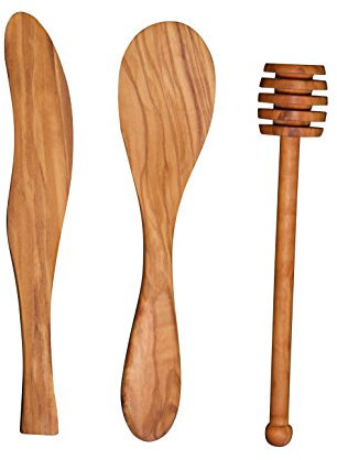Scanwood Set di cucchiaio da spanditore in legno di ulivo