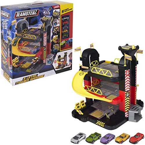 Teamsterz Garage a 3 Livelli con 5 Auto Playset, Multicolore, 1416475
