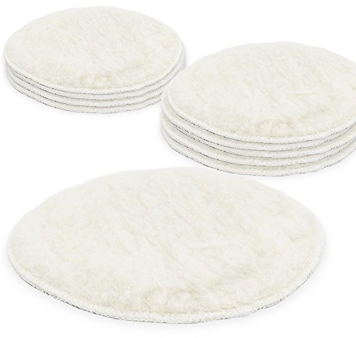 BITUXX® 150mm Polierpad Wollpad Polierfell Wollpuffer für Autopoliermaschinen (10x)