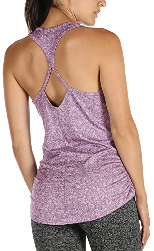 icyzone Damen Sport Top Fitness Gym Ärmelloses Shirt Atmungsaktive Running Yoga Tank Top (S, Lavender)