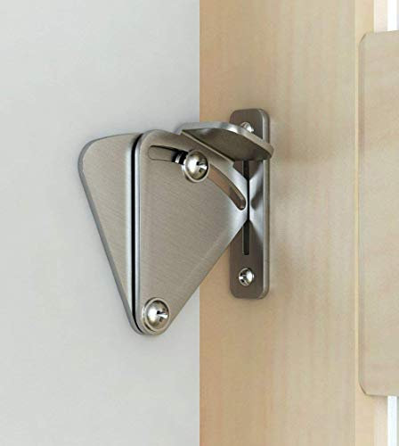 Serrure à loquet pour porte de grange coulissante en acier inoxydable pour le verrouillage de granges, portes coulissantes et doubles, portes de garage et de remises