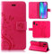 betterfon Hülle Kompatibel mit Huawei P-Smart (2019) | Premium PU Leder Handyhülle Wallet Case für P-Smart (2019) | Schutzhülle Blumen Klapphülle Handyhülle | Pink