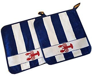 KRACHT - Topflappen-Set - Frottier/Frotee - Quadratisch - Blau - Trivet