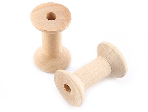 10 stücke Fadenspulen Naturholz Farbe Leere Fadenspule Draht Nähen Halter Veranstalter 47mm x 31mm