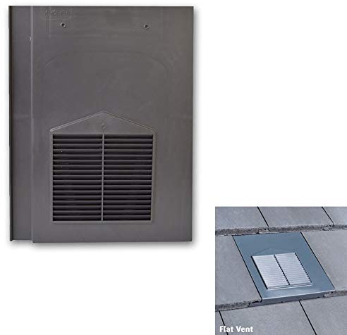 Grey Roof Tile Vent - Flat Tile Vents for Sandtoft Calderdale, Russell Grampian, Redland Mini Stonewold & Marley Modern Tiles