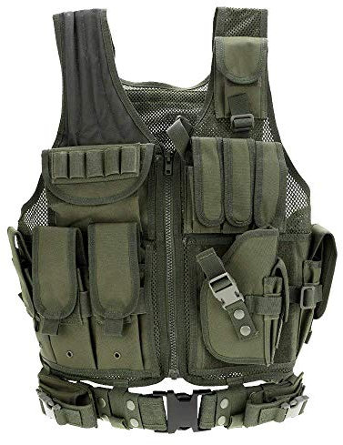 Taktische Weste Herren-Outdoor Weste mit Taschen- Tactical Vest für Jagd Angeln Camping Airsoft Paintball Militär