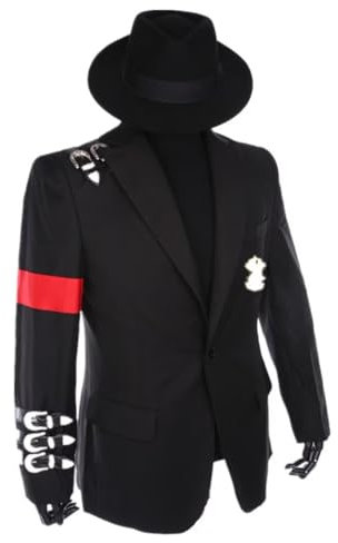 Shuanghao Kostüme Anzugjacken Abzeichen Jacket Mantel+Hut für Erwachsene Weihnachten Halloween Cosplay Rollenspiel Partys Tänze Retro Punk Metallschnalle Männer Frauen Kleidung Outfits Mäntel Schwarz