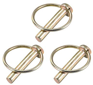 sourcing map 3 Stück Klappstecker Klappsplinte mit Ring 8 mm x 41 mm Anhängerstifte Sortimentskit für Boot Kajak Anhänger Traktorwagen Pferdetransporter