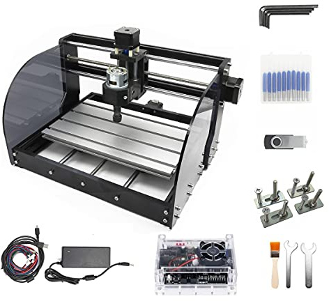 CNCTOPBAOS CNC 3018 Pro Max 3 Achsen Desktop DIY Mini Holz Router Kit Graver Holzbearbeitung PCB PVC Fräsen Gravieren Schnitzmaschine GRBL Steuerung mit ER11 Spannzange (3018 Pro Max)