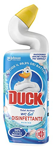 Duck WC Gel Disinfettante - Liquido per WC, Uccide fino al 99,9% dei batteri, Fragranza Marine, 1 Confezione da 750 ml