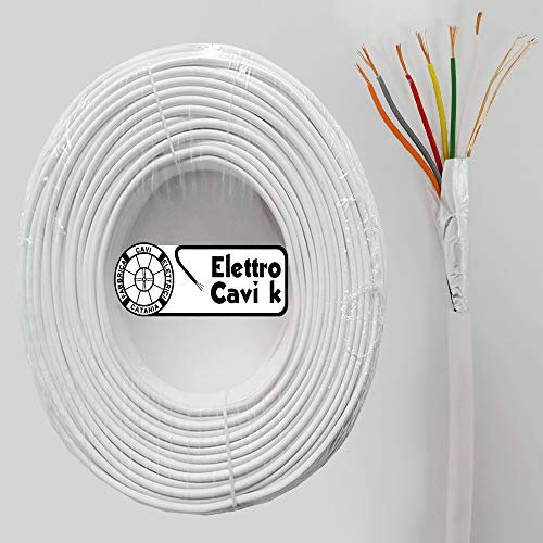 ® ELETTRO CAVI K - CAVO ALLARME SCHERMATO 6x0,22 MM² ANTIFURTO VIDEOSORVEGLIANZA TELECAMERE 6 POLI 6x0.22 MULTIPOLARE PROFESSIONALE IN RAME 100 METRI
