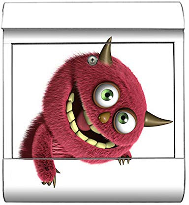 motivX-Ideenwerkstatt Briefkasten Kombi Wandbriefkasten mit Motiv Rotes Fellmonster