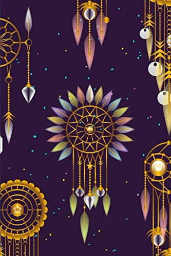 Dream Journal: Purple and gold wallpaper dreamcatcher notebook diary to record your dreams and thoughts