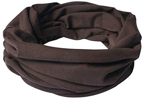 Miobo Kinder Baumwolle Loopschal Schlauchschal Rundschal Halstuch Sattelbraun-M