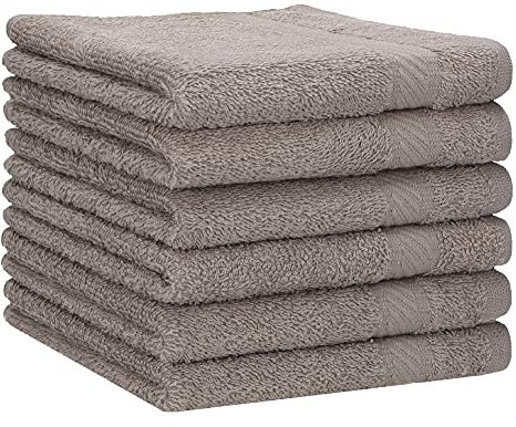 Betz 6 Stück Duschtücher Set Badetuch Duschtuch Palermo Größe 70x140 cm 100% Baumwolle Farbe Stone
