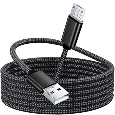 Long Micro USB Cable 3M, USB A to Micro USB Charger Cord, Nylon Braided Charging Cable Compatible with Samsung A10/A20/J7, Sony, LG, HTC, Motorola, PS4 Controller, Kindle, Power Bank