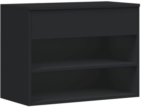 vidaXL Schuhbank Sitzbank Bank Sitztruhe Schuhschrank Schuhablage Schuhregal Schuhaufbewahrung Schuhständer Schwarz 60x30x45cm Holzwerkstoff