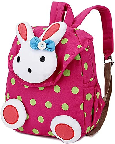 J26 Bunny Rabbit 3D-Motiv Kinderrucksack Kindergarten Kaninchen Tornister Häschen Rucksack Schultasche Backpack Baby Tasche Mädchen Junge (Pink)