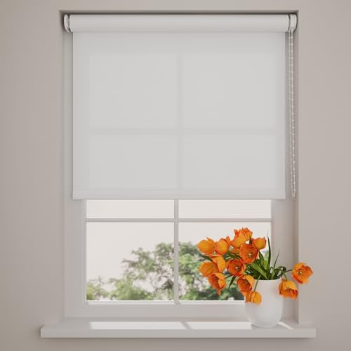 DTCH® Lichtdurchlässiges Rollo, weiß, 110 x 275 cm | Für Fenster, Sichtschutz bei Tageslicht, Wand- Decken- oder Klemmfix-Montage, Breiten bis 240 cm, kindersicher, Kettenzug