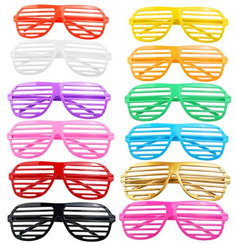 PRETYZOOM x Shutter Glasses Shades Sonnenbrille Eyewear Party Slotted Sonnenbrille Props Party Favors for Kids Adults (Random Color)