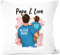 SpecialMe® Kissen-Bezug Papa mit Namen Vater Sohn Tochter Kinder personalisierte Geschenke für Papa zum Vatertag Geburtstag weiß Standard