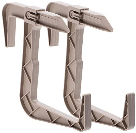 KADAX Soporte para Jardinera sin taladrar, Juego de Soportes para jardineras de balcón, Ganchos Ajustables y Soporte para Jardinera, Soporte para Jardinera para balcón (2 Unidades, Caramelo)