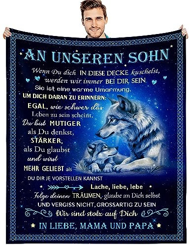 G-dake Geschenke für Sohn, Decke zum Geburtstag Von Papa und Mama, Kuscheldecke Flauschig 130x150cm