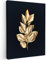 MuchoWow© Impression sur Toile Photo Peinture 60x80 cm Tableau Decoration Murale Chambre Salon Maison Deco Cuisine Plante - Feuilles - Or - Noir - Luxe