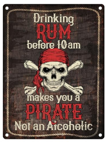 Small (15 x 20 cm) Metal Sign - Drinking Rum